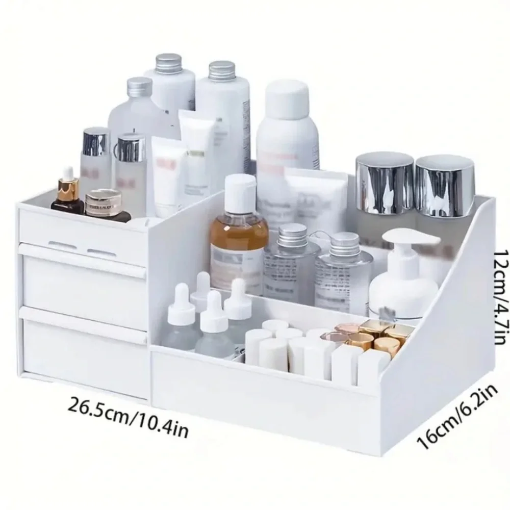 New Storage Organizer 2 Drawers Handle Vanity Large Capacity Desk Holder